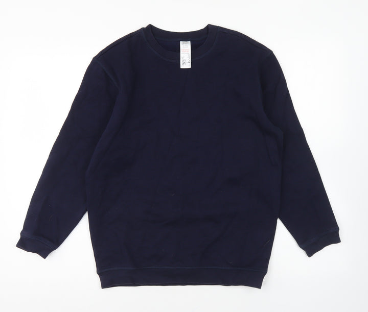 Back To Scool Boys Blue Cotton Pullover Sweatshirt Size 12-13 Years Pullover