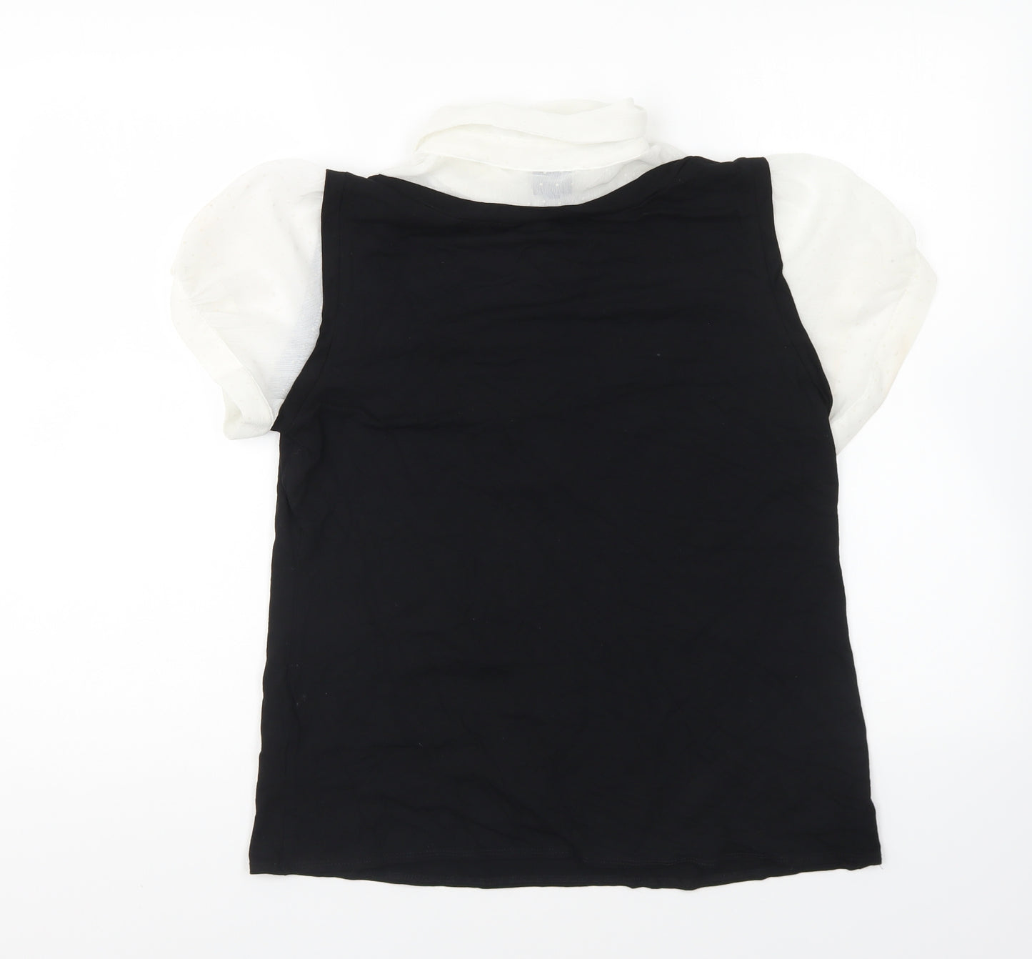 Debenhams Womens Black Viscose Basic Blouse Size 16 Collared