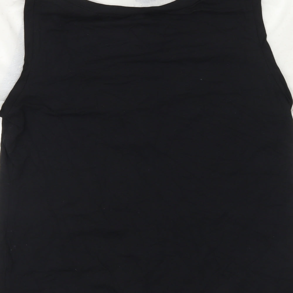Debenhams Womens Black Viscose Basic Blouse Size 16 Collared