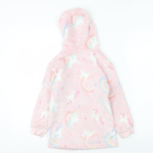My Little Home Girls Pink Geometric Polyester Pullover Hoodie Size S Pullover - Unicorn Loungewear