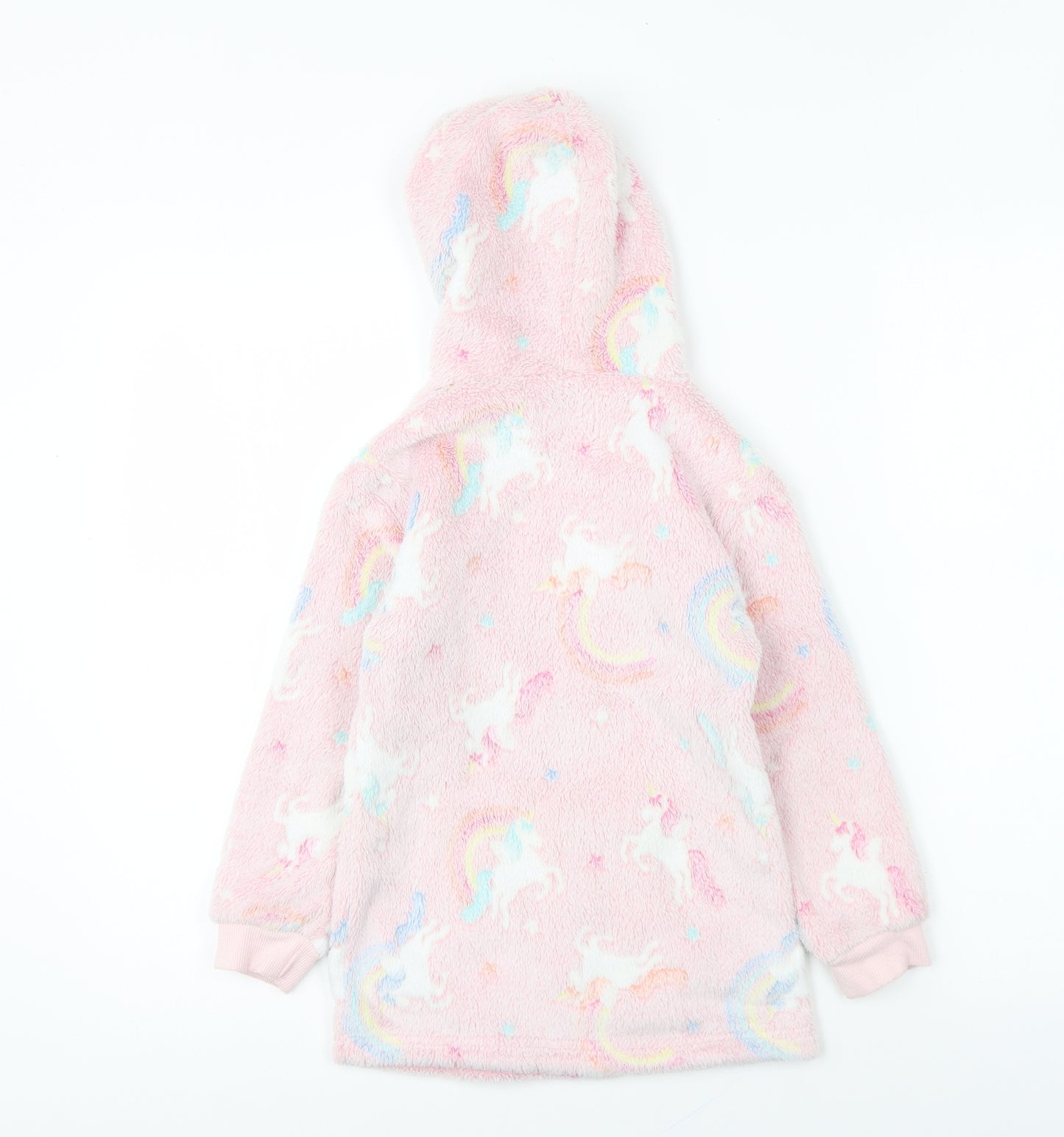My Little Home Girls Pink Geometric Polyester Pullover Hoodie Size S Pullover - Unicorn Loungewear