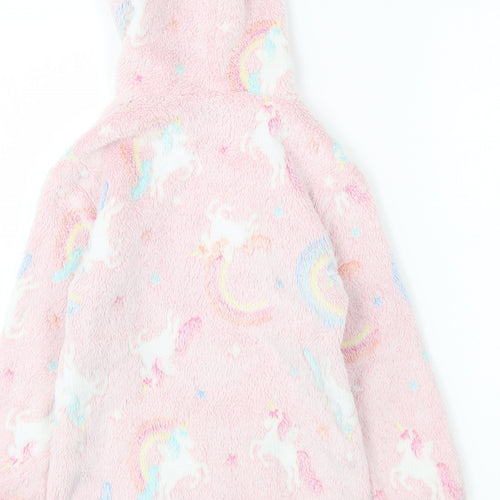 My Little Home Girls Pink Geometric Polyester Pullover Hoodie Size S Pullover - Unicorn Loungewear
