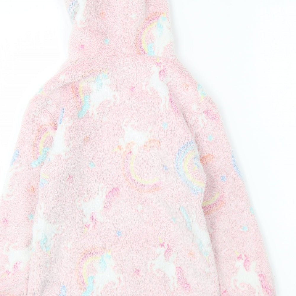 My Little Home Girls Pink Geometric Polyester Pullover Hoodie Size S Pullover - Unicorn Loungewear