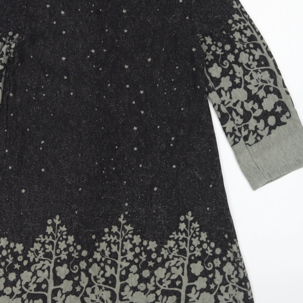 Apricot Womens Black Acrylic Jumper Dress Size M V-Neck Pullover