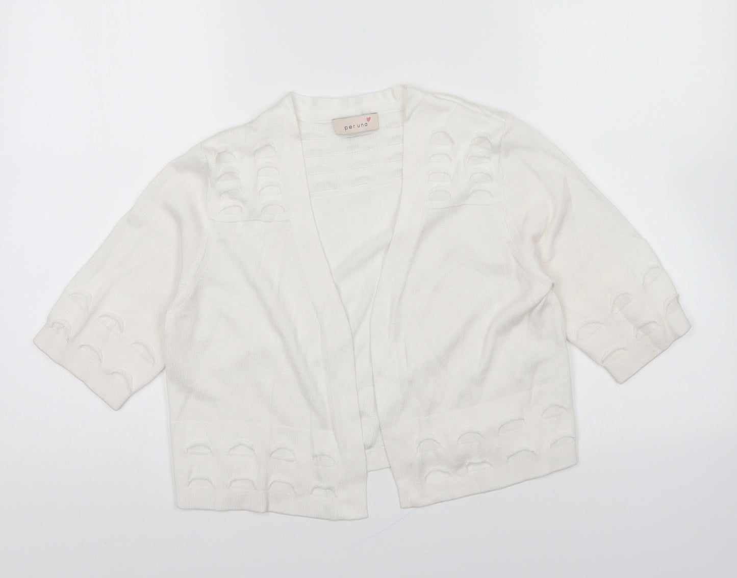 Per Una Womens White V-Neck Viscose Cardigan Jumper Size 10
