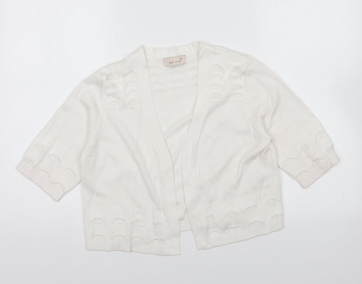 Per Una Womens White V-Neck Viscose Cardigan Jumper Size 10