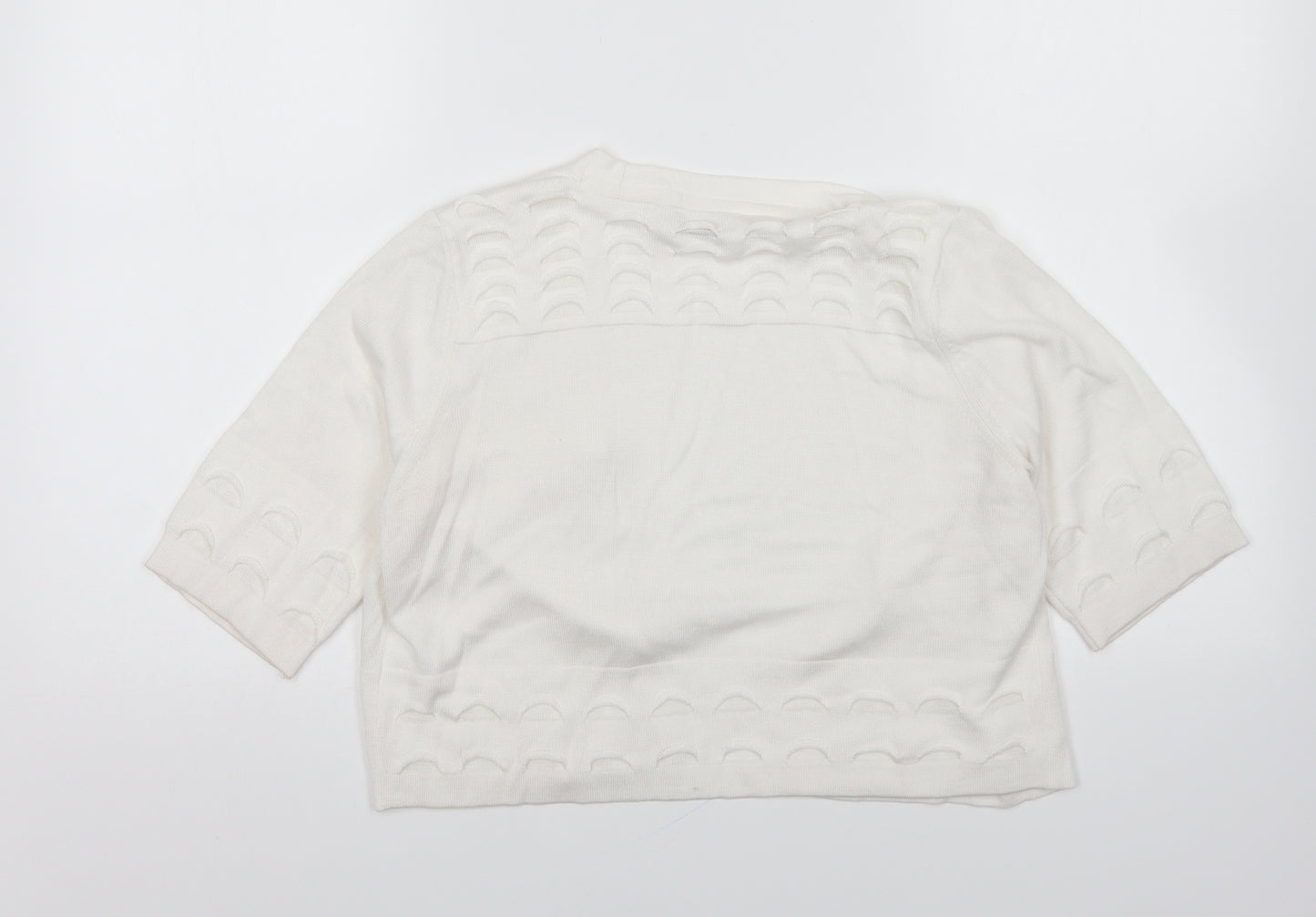 Per Una Womens White V-Neck Viscose Cardigan Jumper Size 10