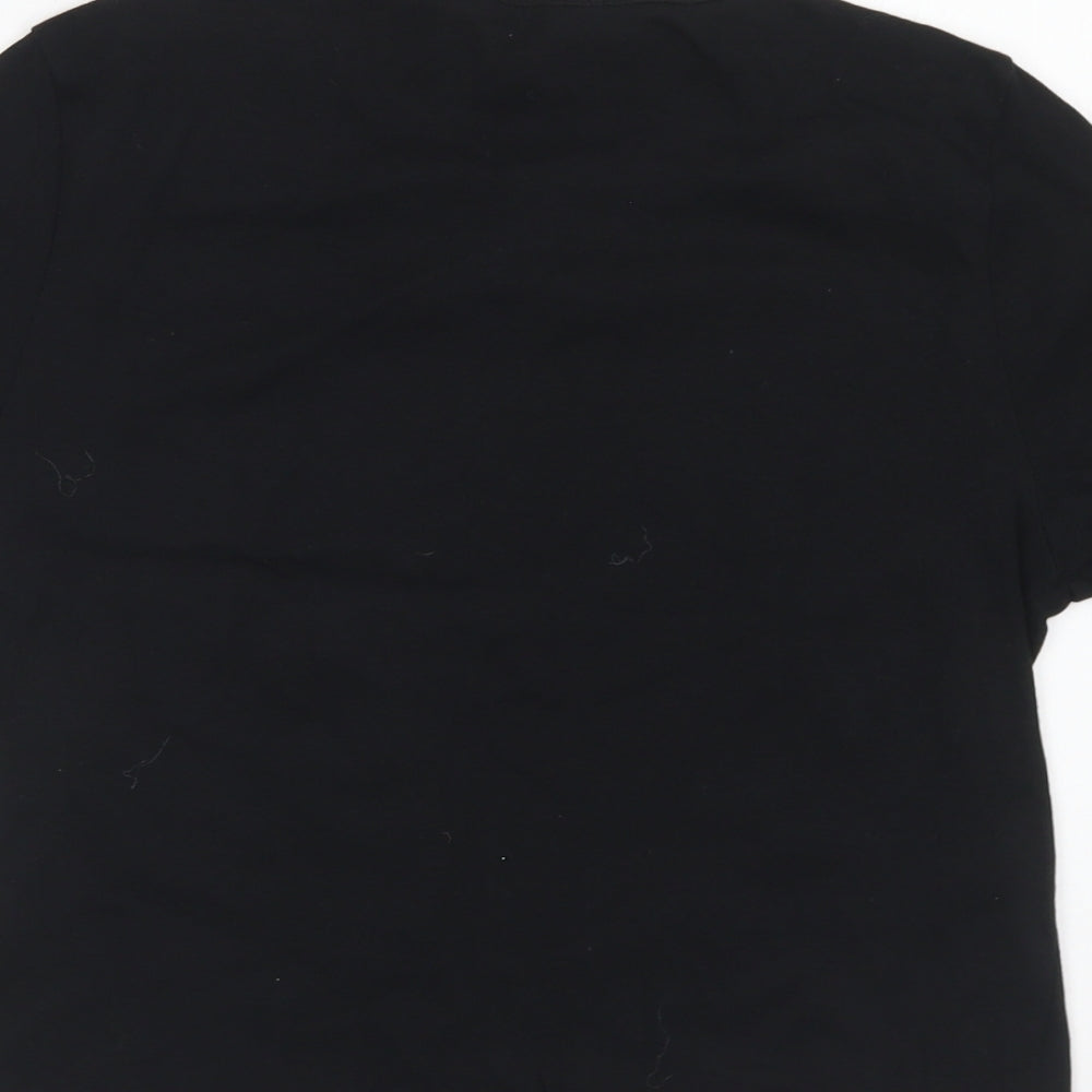 New Look Girls Black Cotton Basic T-Shirt Size 12 Years Round Neck Pullover - Honey