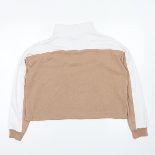 New Look Womens Multicoloured Cotton Pullover Sweatshirt Size 12 Zip - Colour Block