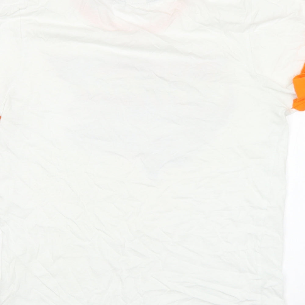 Preworn Womens White Cotton Basic T-Shirt Size 8 Round Neck - Back to the Future