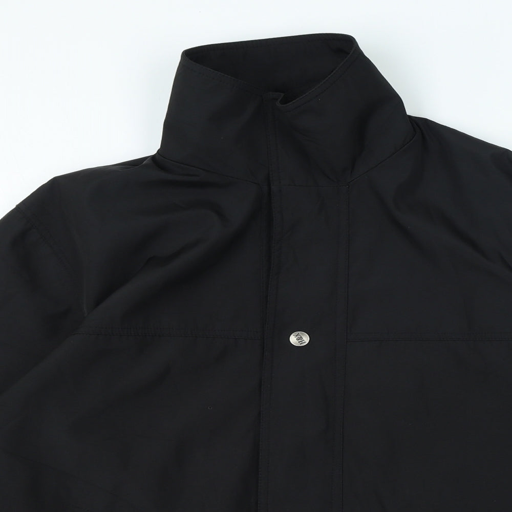 Buonamico Mens Black Overcoat Coat Size L Zip