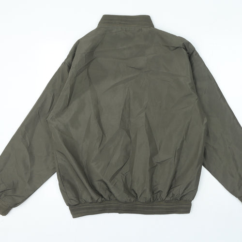 Langzi Mens Green Bomber Jacket Jacket Size M Zip