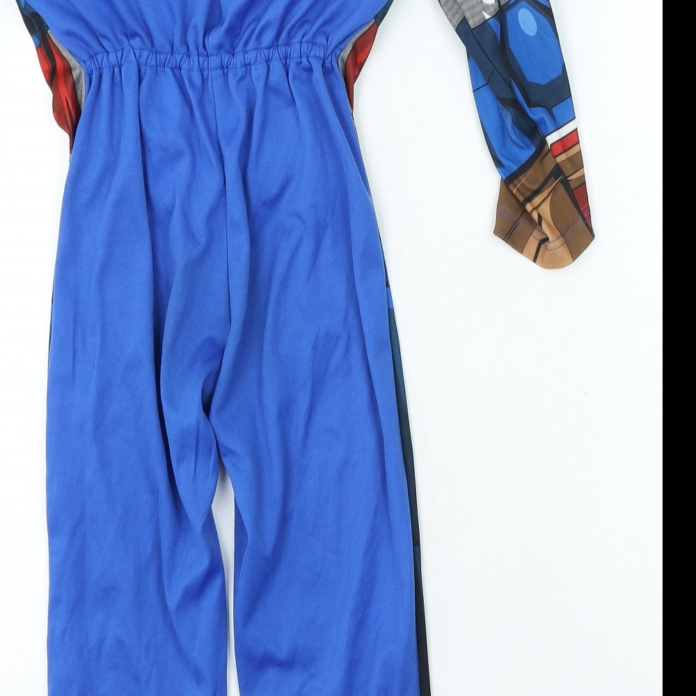 Marvel Boys Blue Floral Polyester One Piece Size 3-4 Years - Captain America Costume