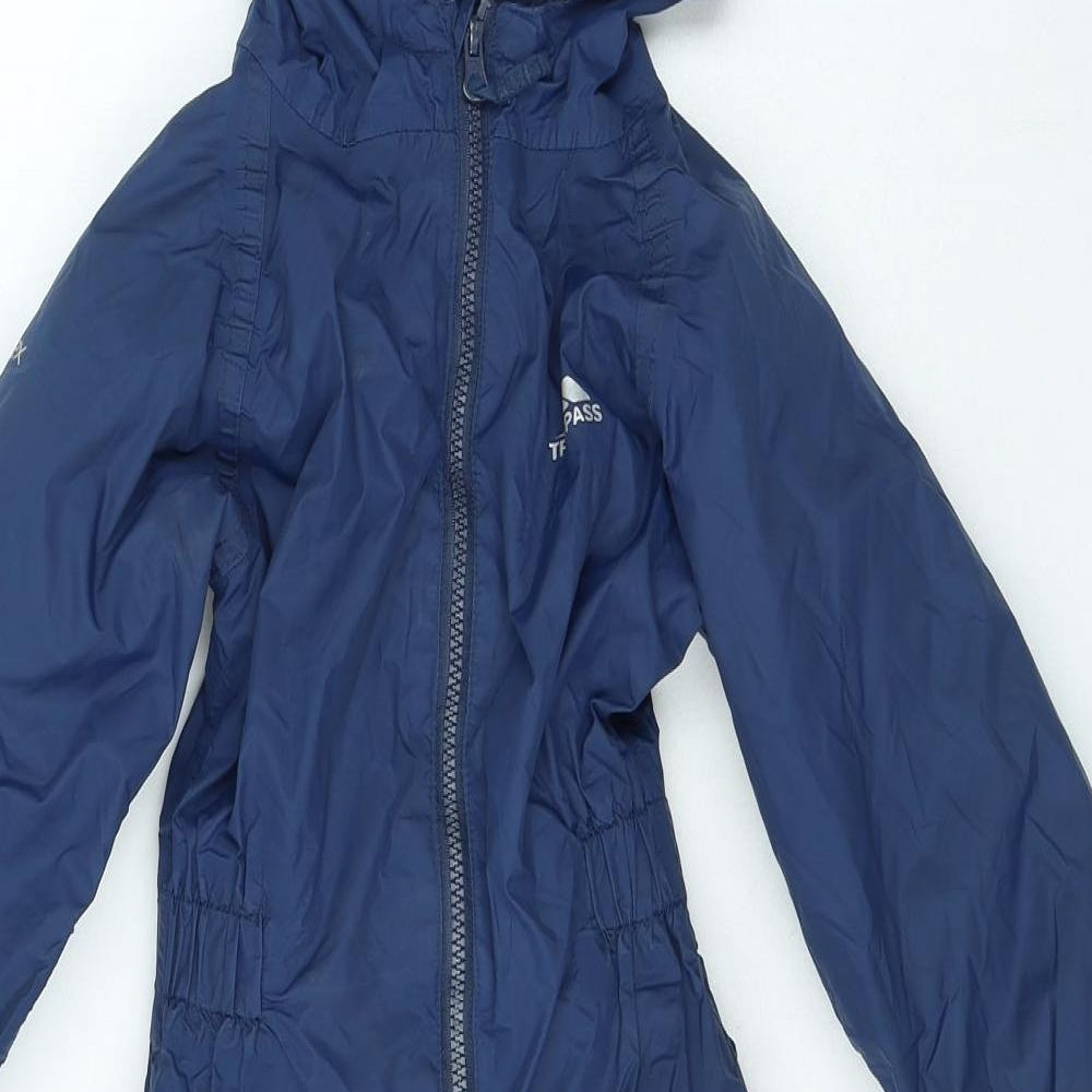 Tresspass Boys Blue Rain Coat Snowsuit Size 3-4 Years Zip