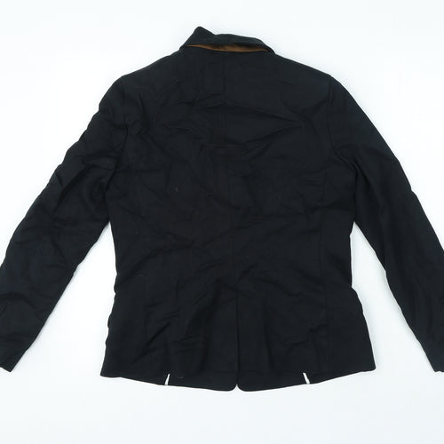 Mango Womens Black Cotton Jacket Blazer Size 10
