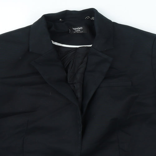 Mango Womens Black Cotton Jacket Blazer Size 10