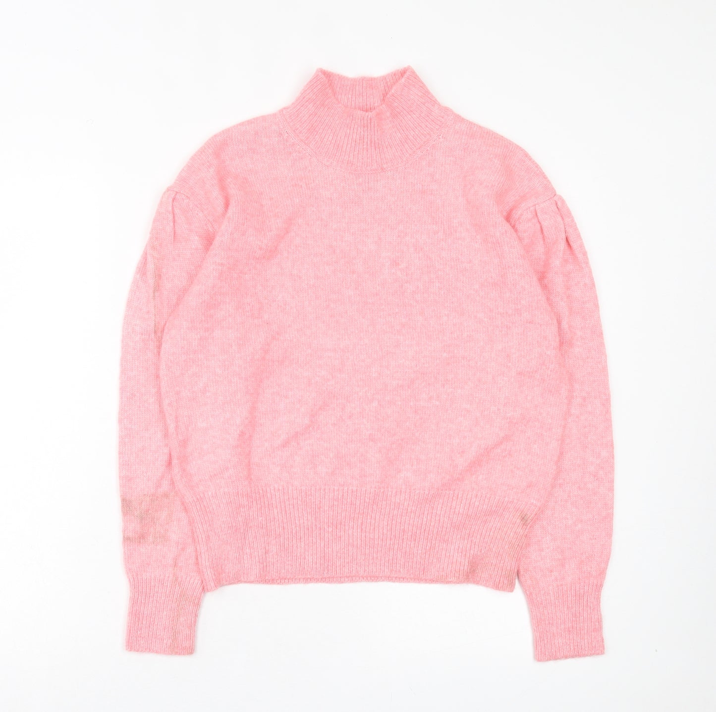 Marks and Spencer Womens Pink High Neck Acrylic Pullover Jumper Size S