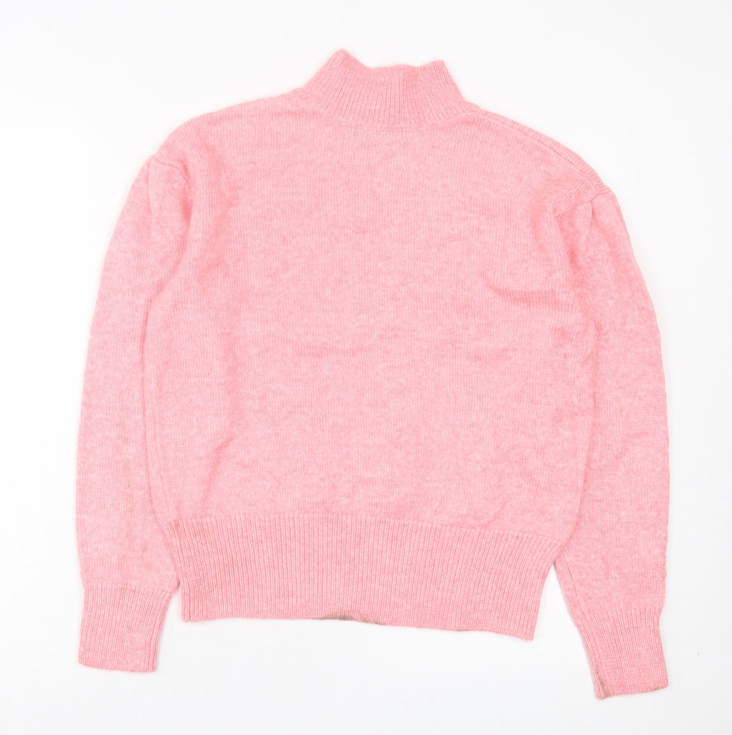 Marks and Spencer Womens Pink High Neck Acrylic Pullover Jumper Size S