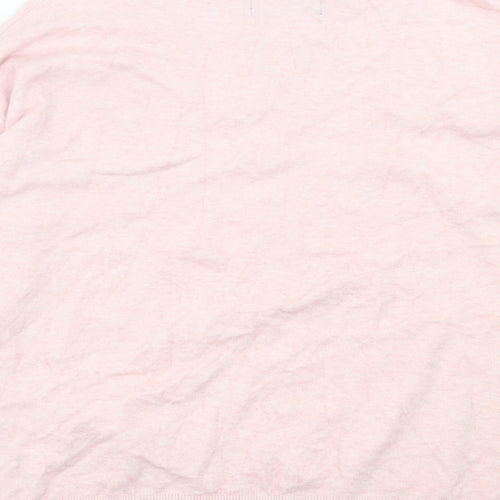 Marks and Spencer Womens Pink V-Neck Viscose Pullover Jumper Size S