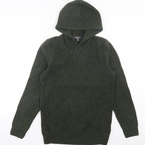 Marks and Spencer Mens Green Polyamide Pullover Hoodie Size XS