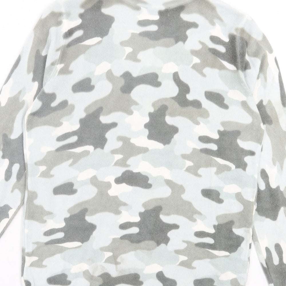 Marks and Spencer Womens Beige V-Neck Camouflage Acrylic Pullover Jumper Size S
