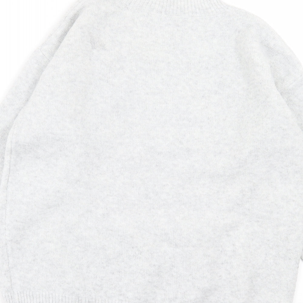 TU Womens Grey Crew Neck Acrylic Pullover Jumper Size 10 - Christmas