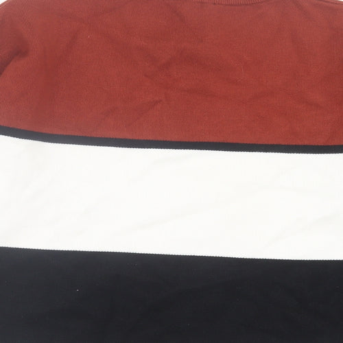 New Look Womens Multicoloured Crew Neck Striped Polyester Pullover Jumper Size M