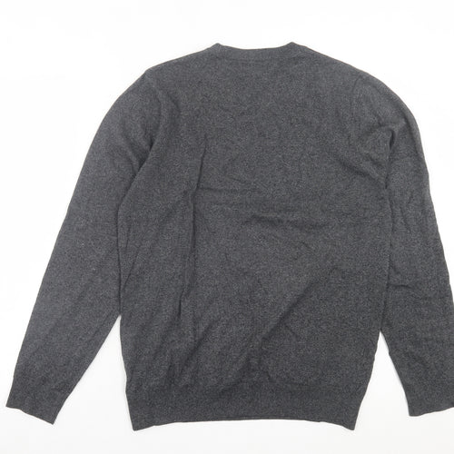 NEXT Mens Grey Crew Neck Cotton Pullover Jumper Size S