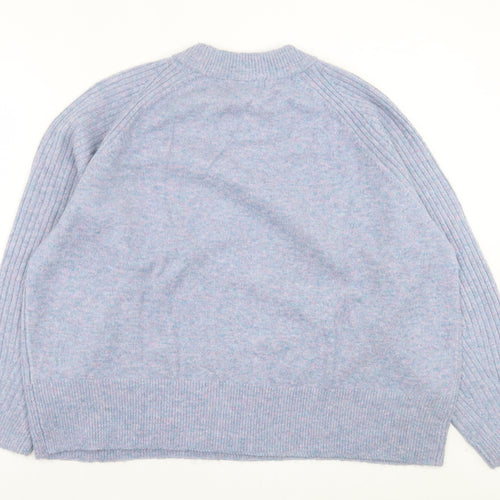 Marks and Spencer Womens Blue Crew Neck Acrylic Pullover Jumper Size XL
