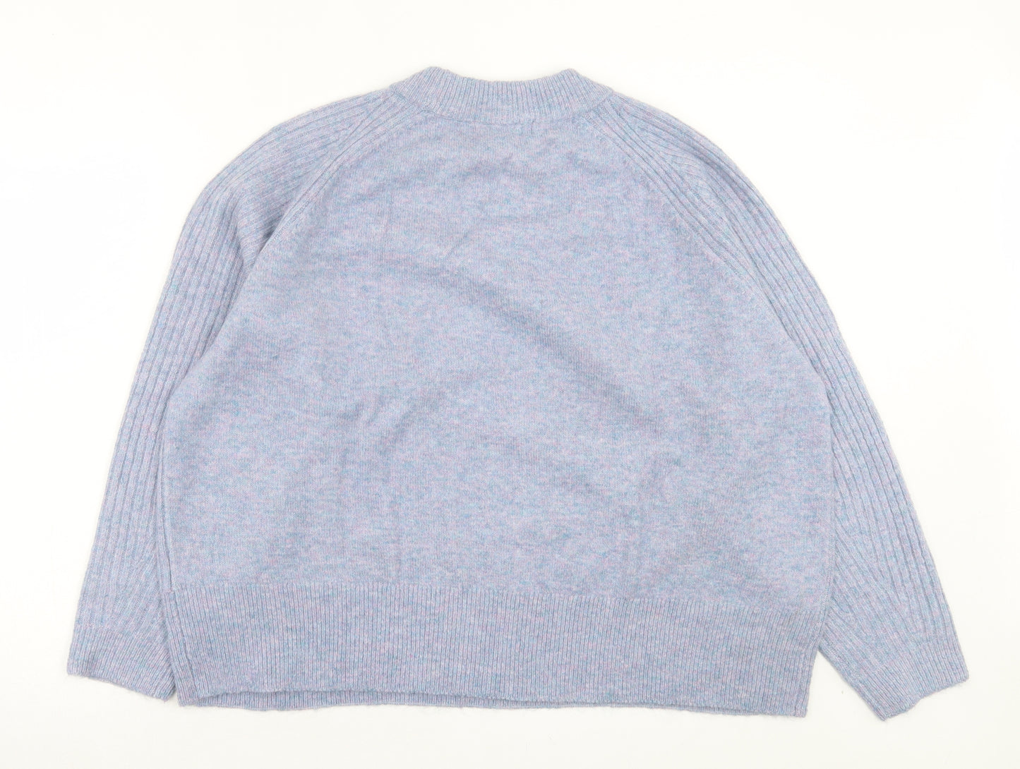 Marks and Spencer Womens Blue Crew Neck Acrylic Pullover Jumper Size XL