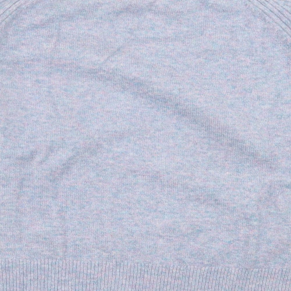 Marks and Spencer Womens Blue Crew Neck Acrylic Pullover Jumper Size XL