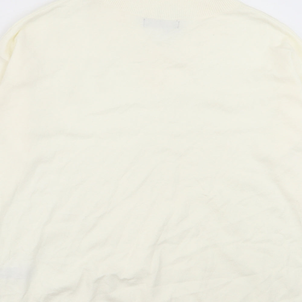 Marks and Spencer Womens Ivory V-Neck Viscose Pullover Jumper Size M