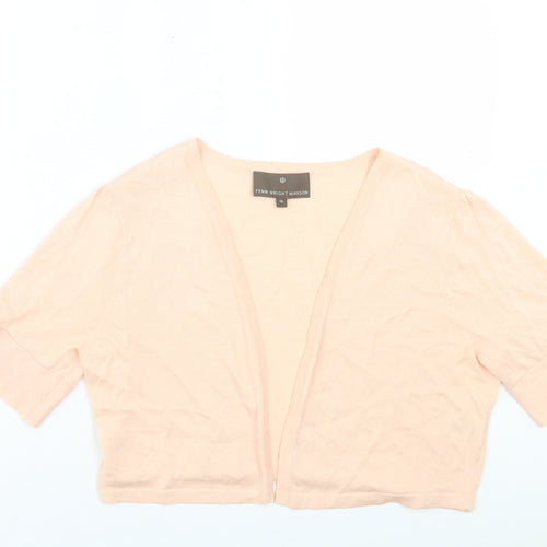 Fenn Wright Manson Womens Pink V-Neck Cotton Cardigan Jumper Size 16