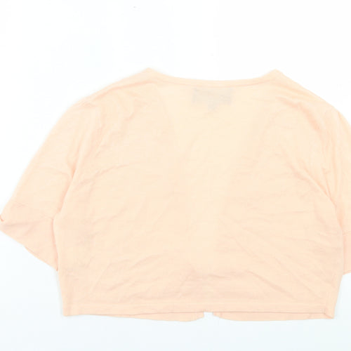 Fenn Wright Manson Womens Pink V-Neck Cotton Cardigan Jumper Size 16