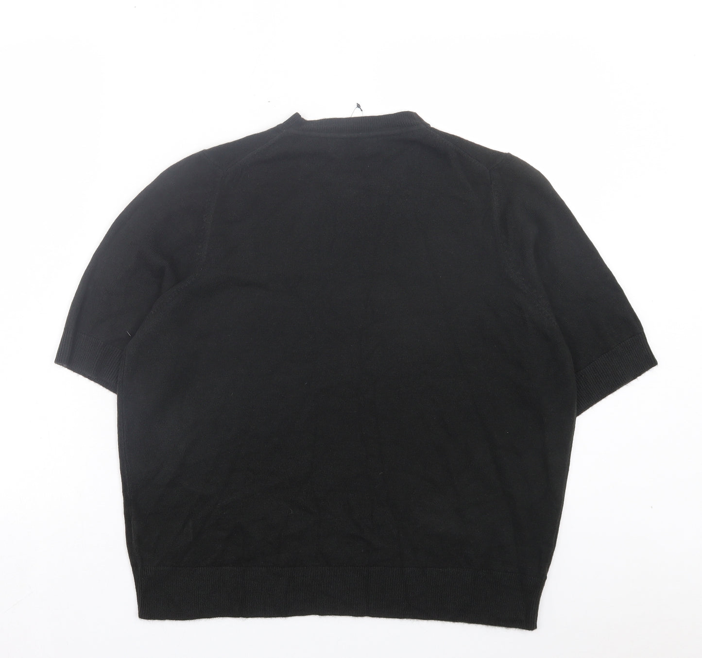 Marks and Spencer Womens Black Acrylic Basic T-Shirt Size 18 Crew Neck