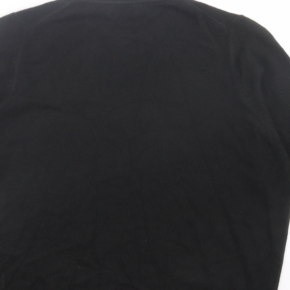 Marks and Spencer Womens Black Acrylic Basic T-Shirt Size 18 Crew Neck
