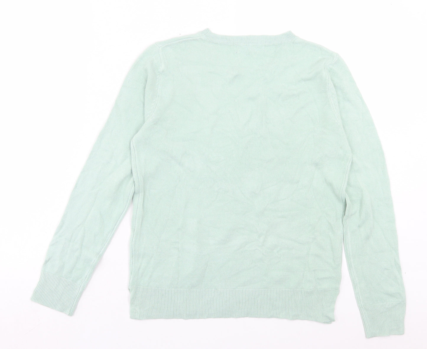Marks and Spencer Womens Green Crew Neck Acrylic Pullover Jumper Size 10