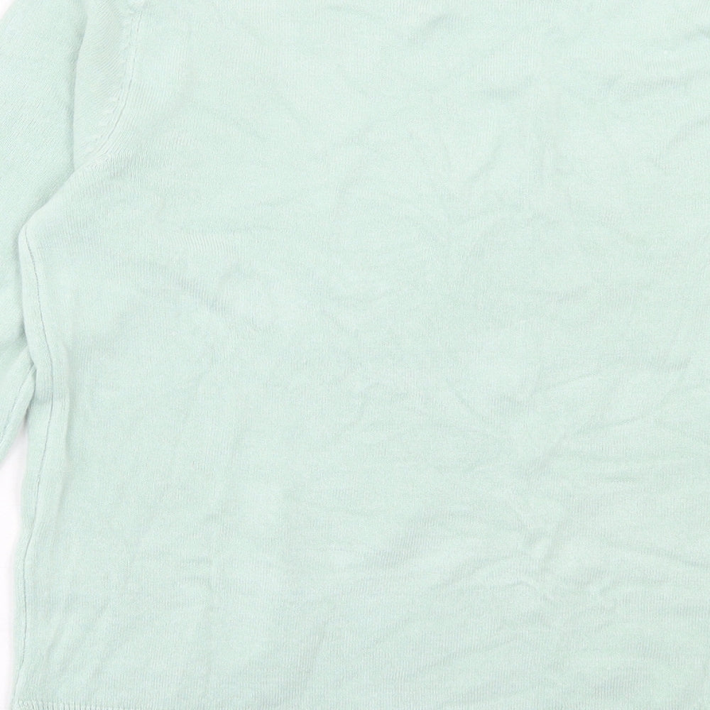 Marks and Spencer Womens Green Crew Neck Acrylic Pullover Jumper Size 10