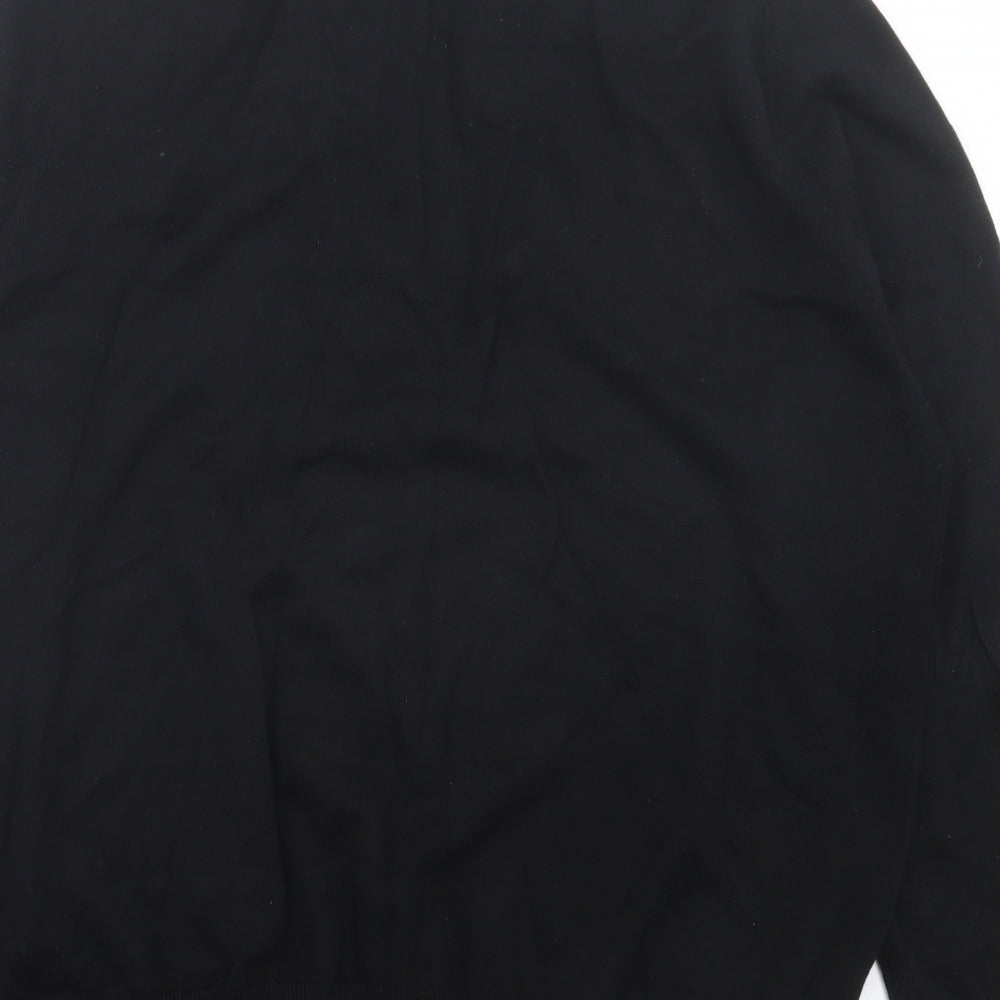 Marks and Spencer Mens Black Crew Neck Cotton Pullover Jumper Size L