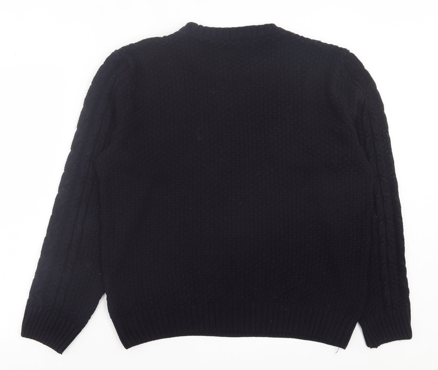 River Island Mens Blue Crew Neck Acrylic Pullover Jumper Size M