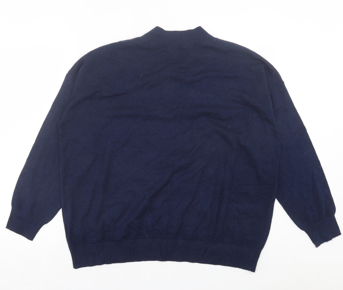 Marks and Spencer Womens Blue V-Neck Viscose Pullover Jumper Size L