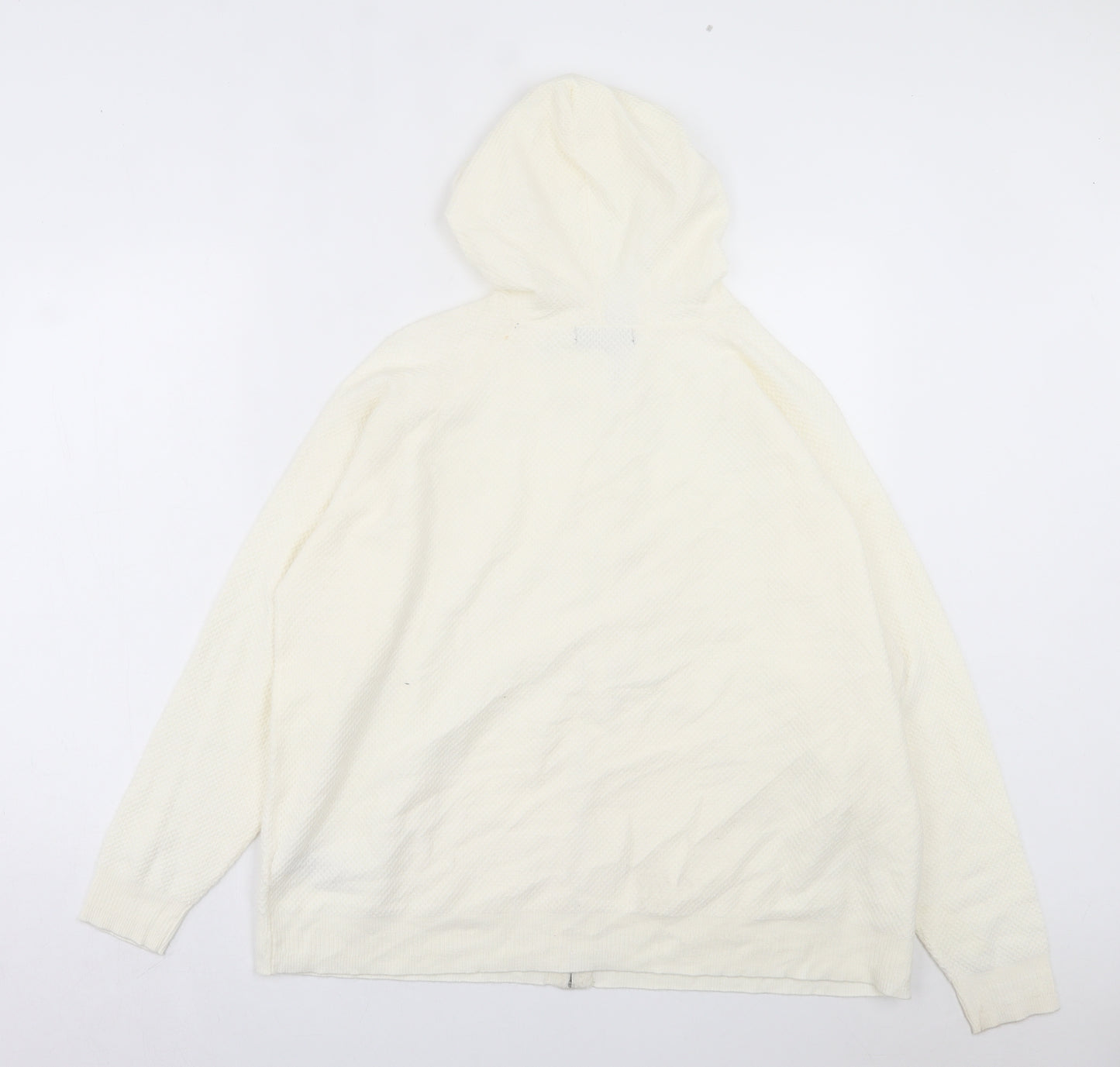 Marks and Spencer Womens Ivory Viscose Full Zip Hoodie Size XL Zip