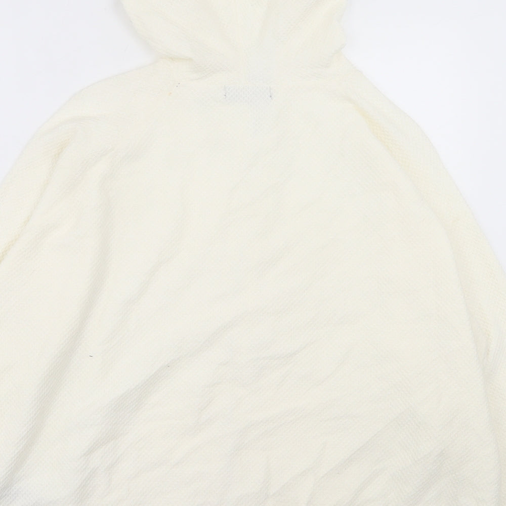 Marks and Spencer Womens Ivory Viscose Full Zip Hoodie Size XL Zip