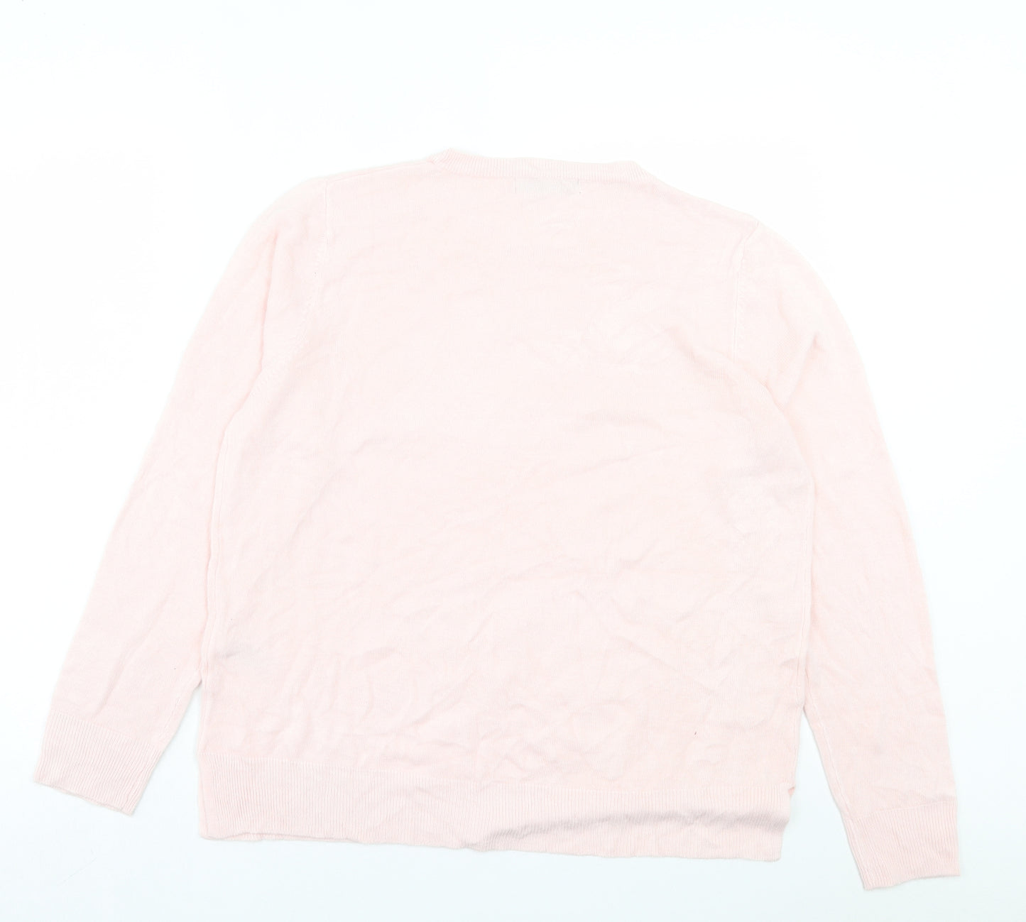 Marks and Spencer Womens Pink Crew Neck Acrylic Pullover Jumper Size 18