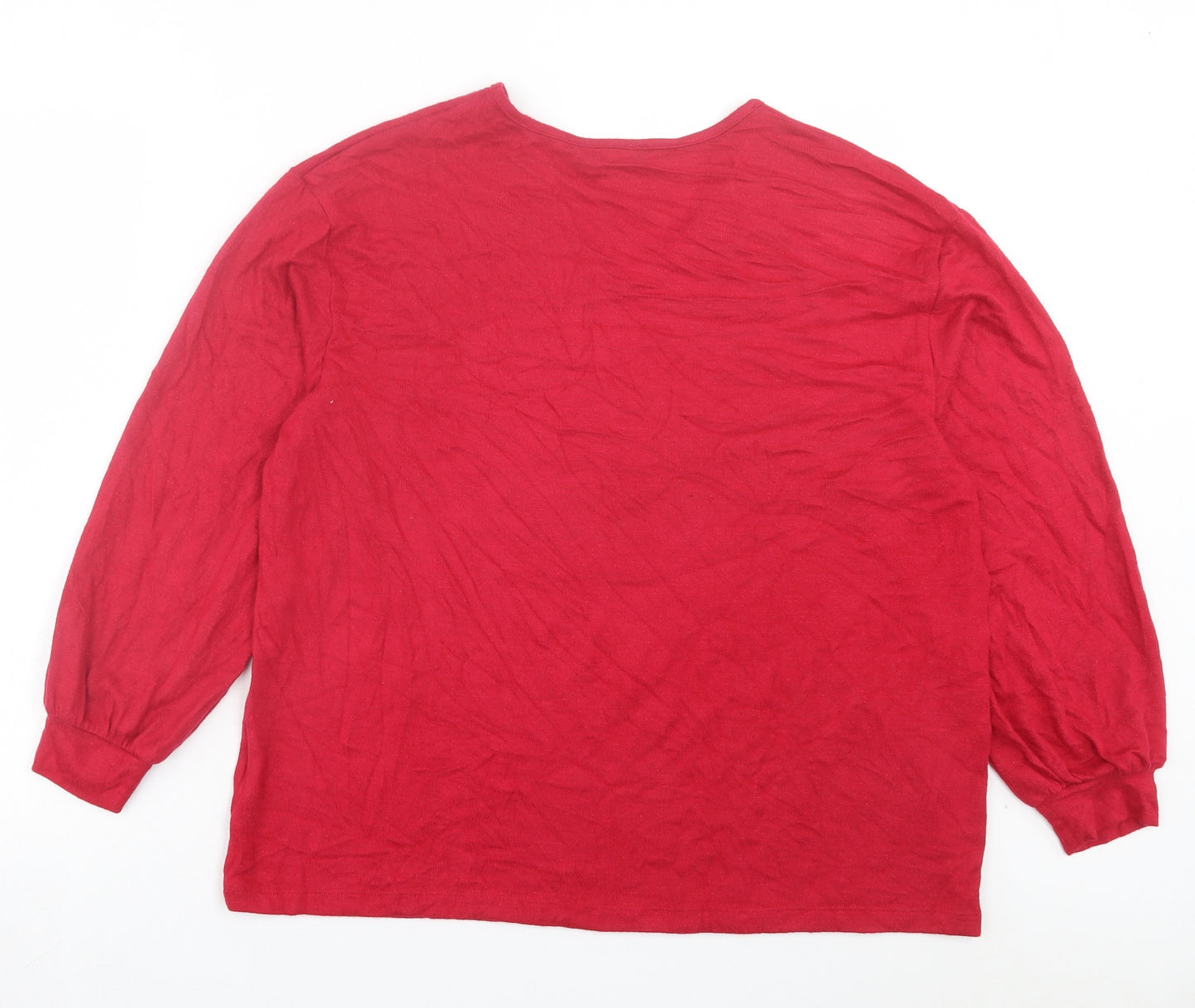 Marks and Spencer Womens Pink V-Neck Viscose Pullover Jumper Size 18