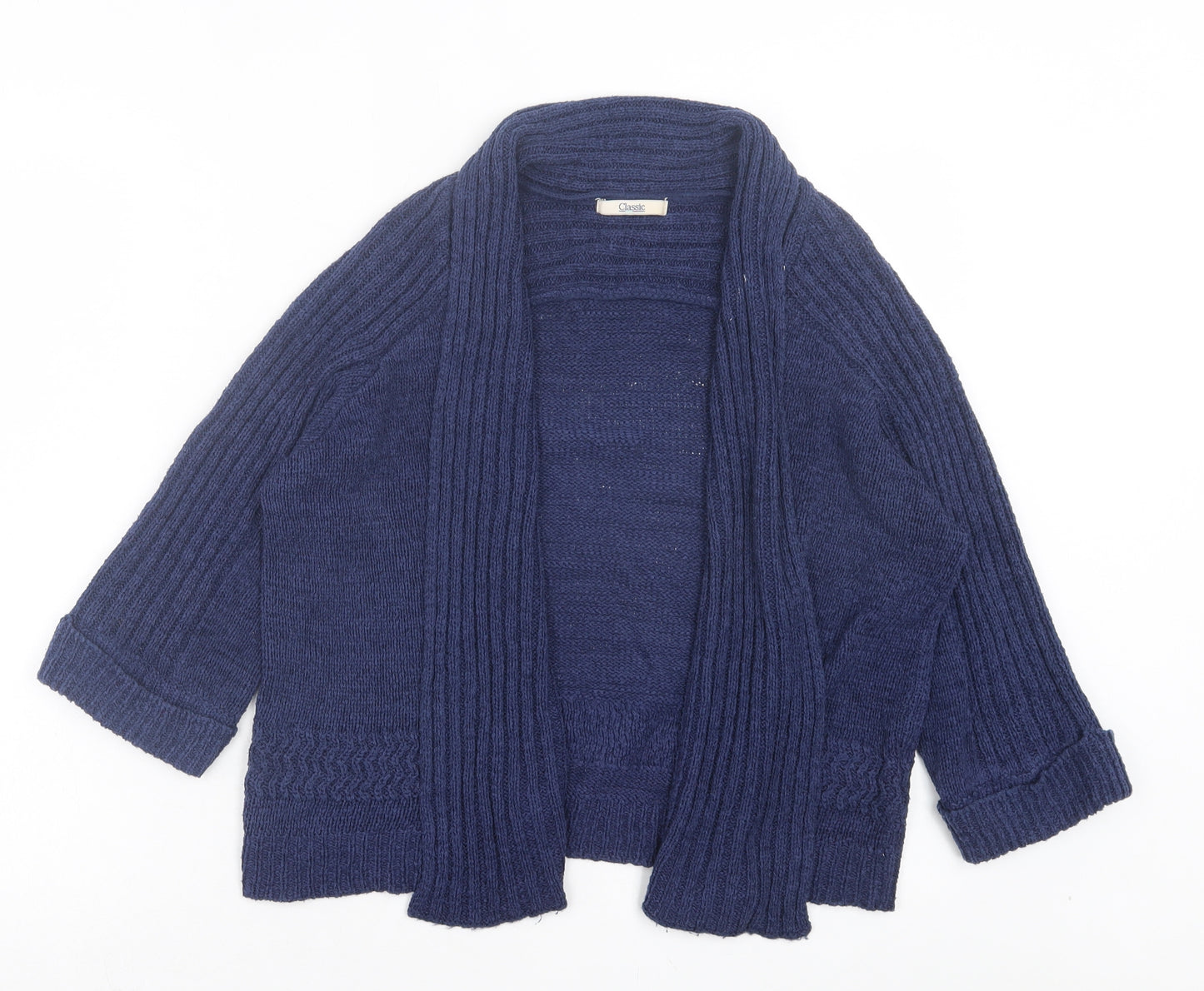 Marks and Spencer Womens Beige V-Neck Acrylic Cardigan Jumper Size 14