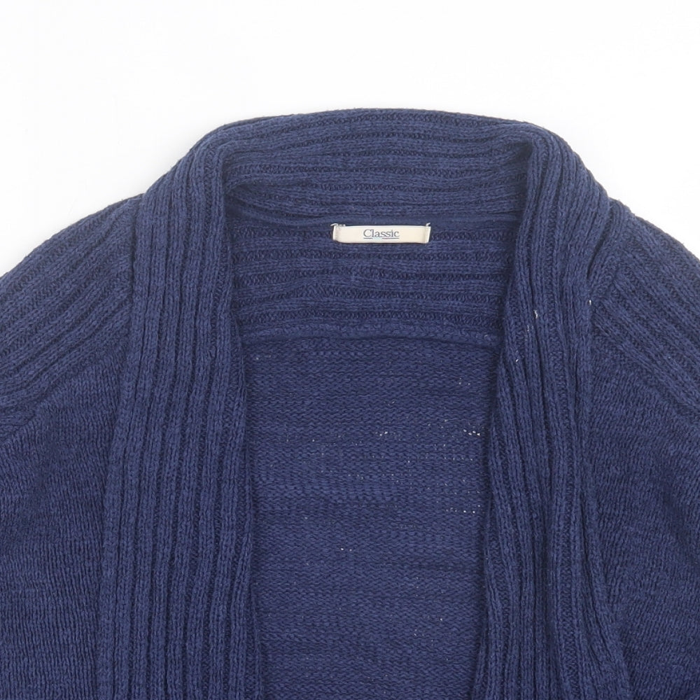 Marks and Spencer Womens Beige V-Neck Acrylic Cardigan Jumper Size 14