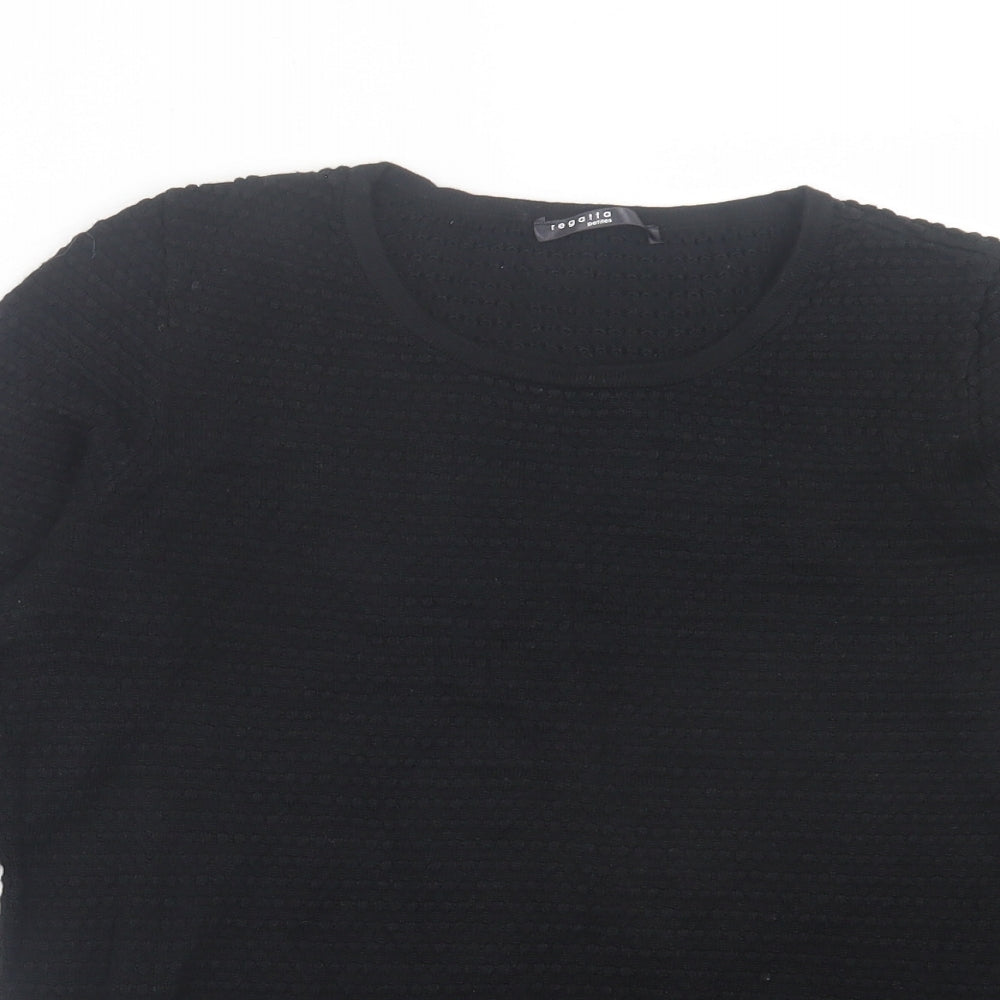 Regatta Womens Black Viscose Basic T-Shirt Size S Crew Neck