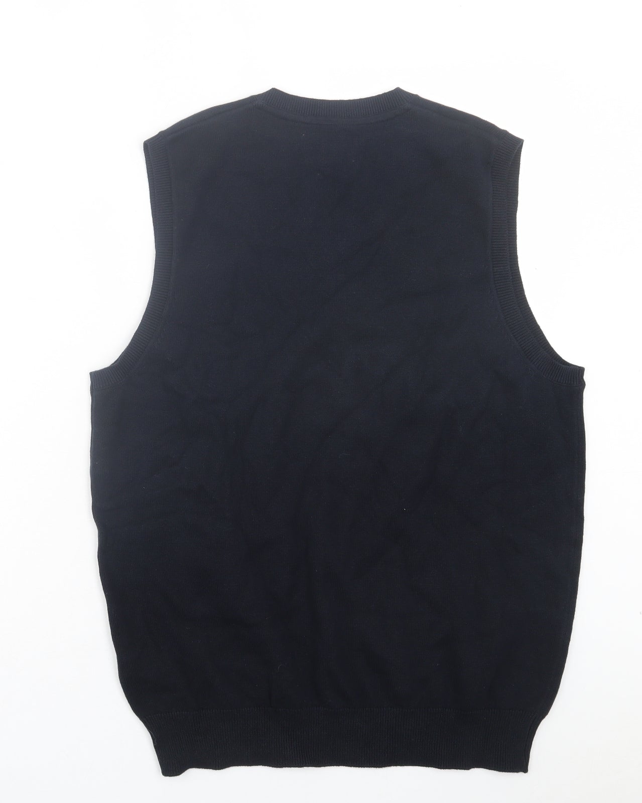 Marks and Spencer Mens Blue V-Neck Cotton Vest Jumper Size M