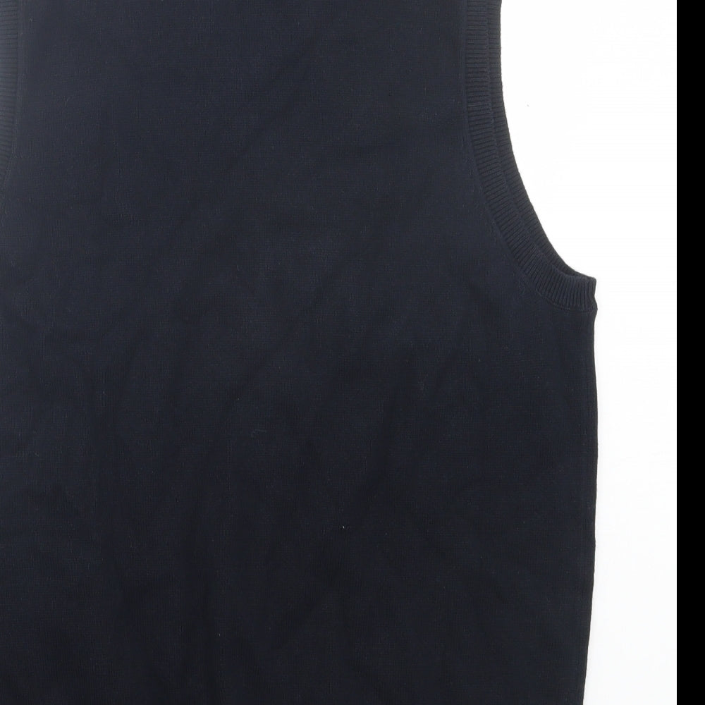 Marks and Spencer Mens Blue V-Neck Cotton Vest Jumper Size M